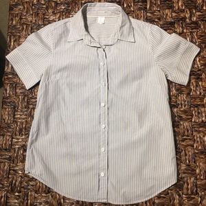 J.Crew| Striped Short Sleeve Button Down